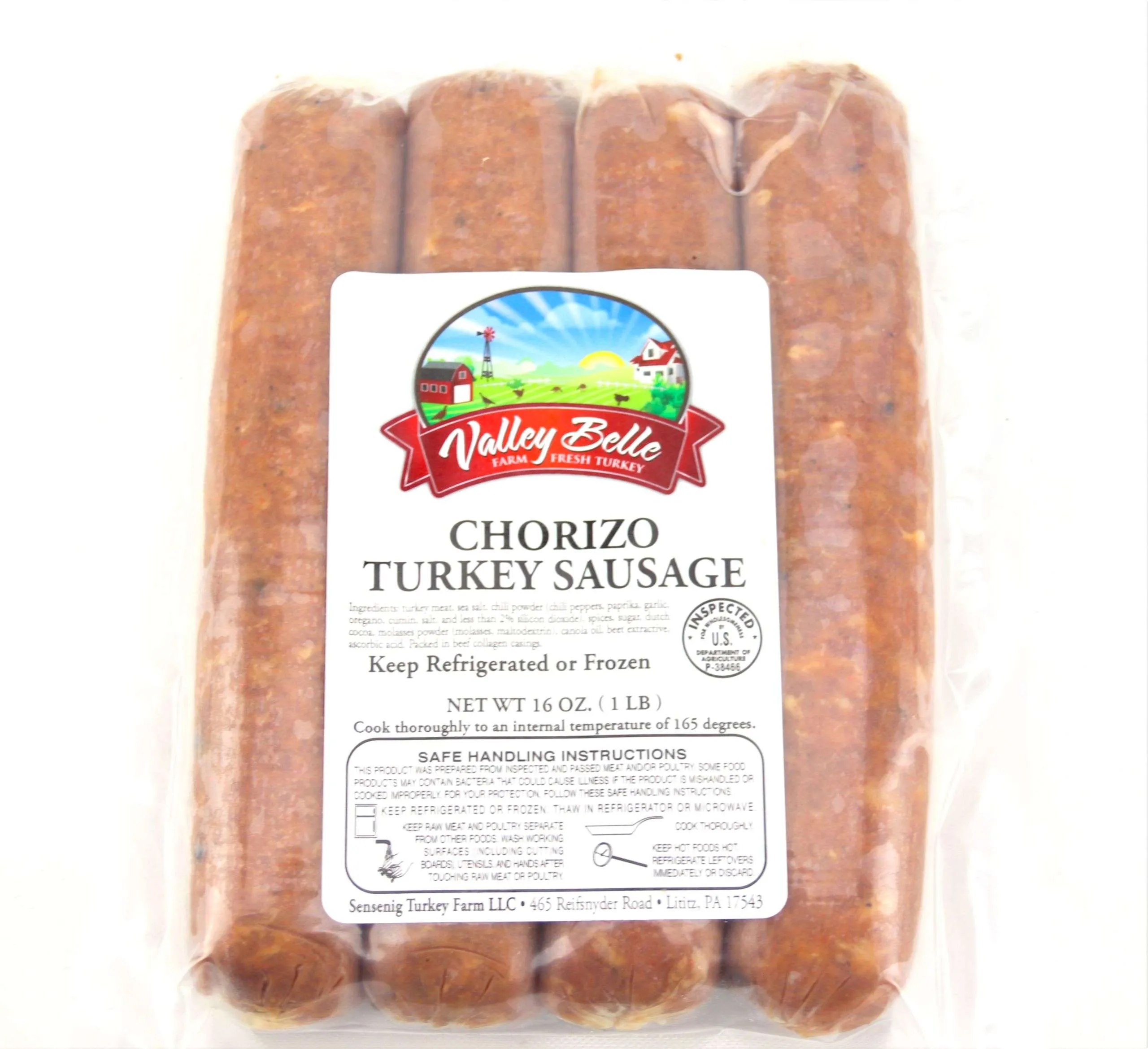 Chorizo Turkey Sausage 4 oz. Grillers