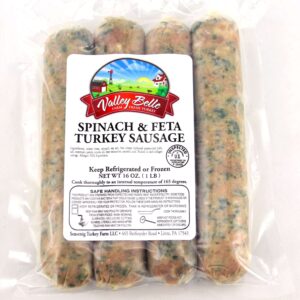 Spinach & Feta Turkey Sausage 4 oz. Grillers