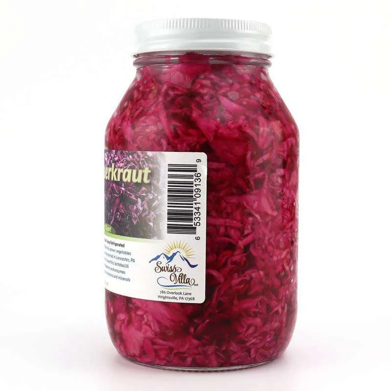 Lacto-Fermented Red Sauerkraut | 32 oz Quart - Image 2