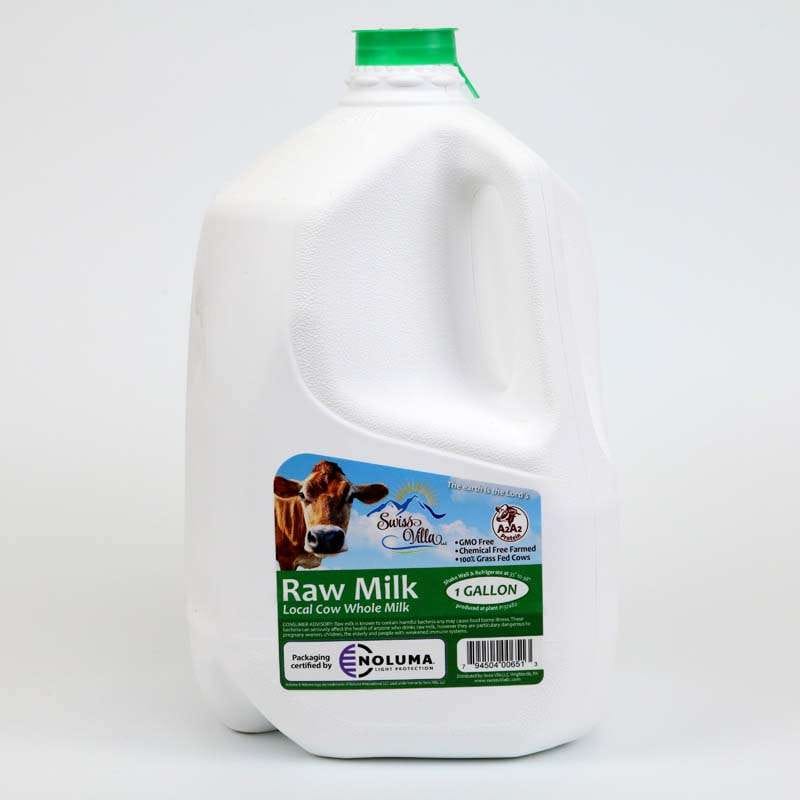 1 Gallon 100 Grass Fed Raw Whole Cow Milk Swiss Villa