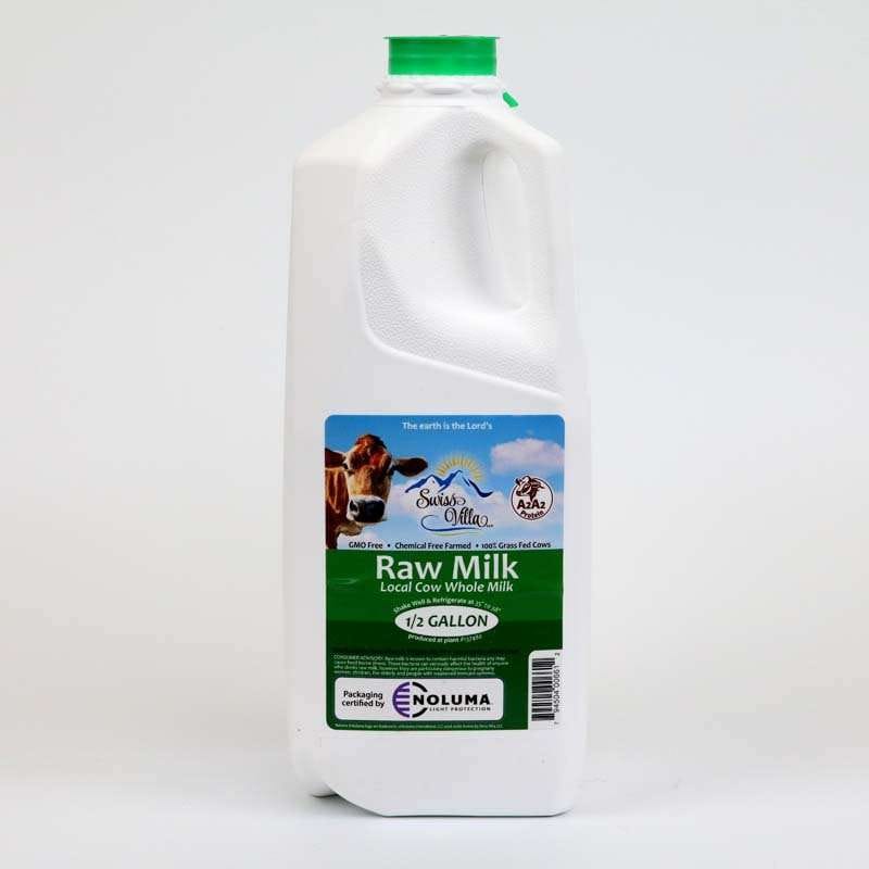 Half Gallon 100 Grass Fed Raw Whole Cow Milk Swiss Villa