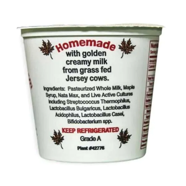 Maple Yogurt | From Grass Fed Jersey Whole Milk | 6 oz - Image 2