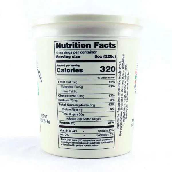 Maple Yogurt  | From Grass Fed Jersey Whole Milk | 32 oz - Image 3