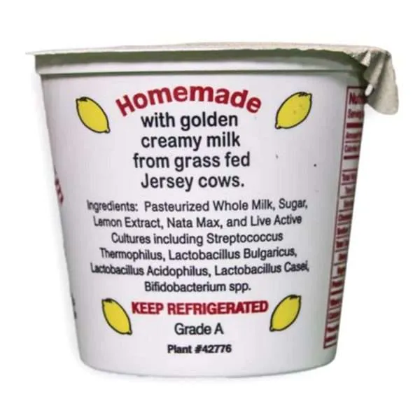 Lemon Yogurt | From Grass Fed Jersey Whole Milk | 6 oz - Image 2