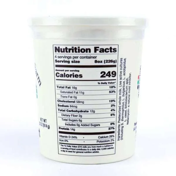 Plain Yogurt  | From Grass Fed Jersey Whole Milk | 32 oz - Image 3