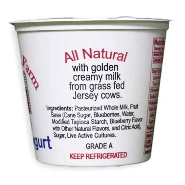 Blueberry Yogurt | From Grass Fed Jersey Whole Milk | 6 oz - Image 2