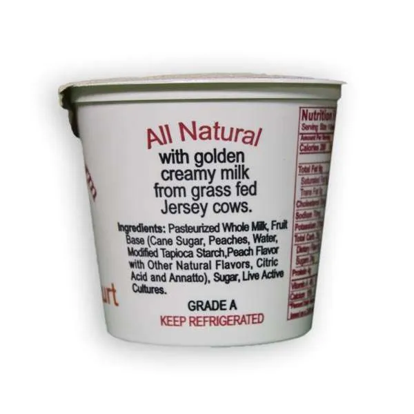 Peach Yogurt | From Grass Fed Jersey Whole Milk | 6 oz - Image 2