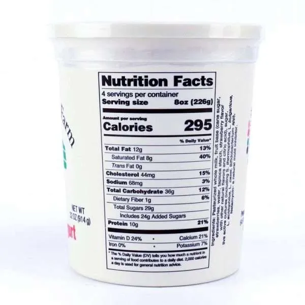 Strawberry Yogurt | From Grass Fed Jersey Whole Milk | 32 oz - Image 3