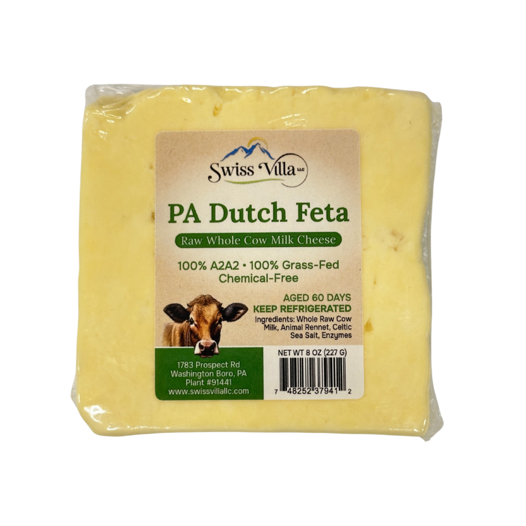 100% Grass Fed A2/A2 Raw PA Dutch Feta Cow Cheese | 8 oz