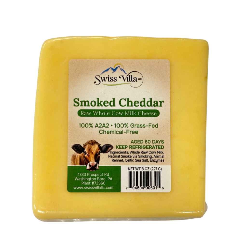 100% Grass Fed A2/A2 Raw Smoked Cheddar Cheese | 8 oz