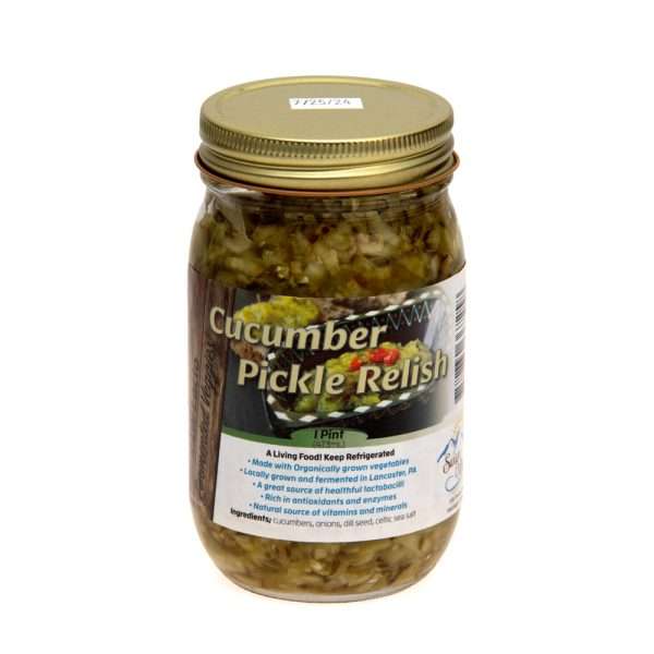 Lacto-Fermented Pickle Relish | From Organically Farmed Cucumbers | 16 oz Pint