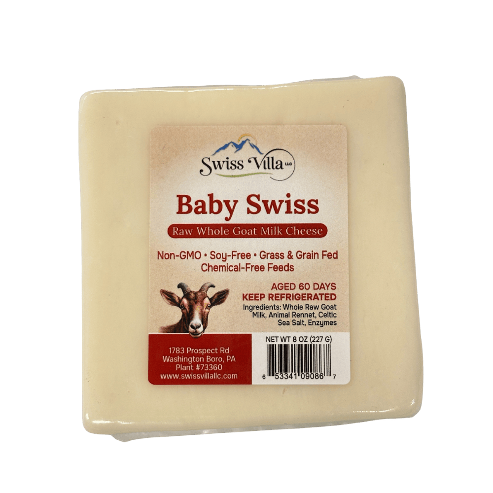 Grass Fed Raw Baby Swiss Goat Cheese | 8 oz