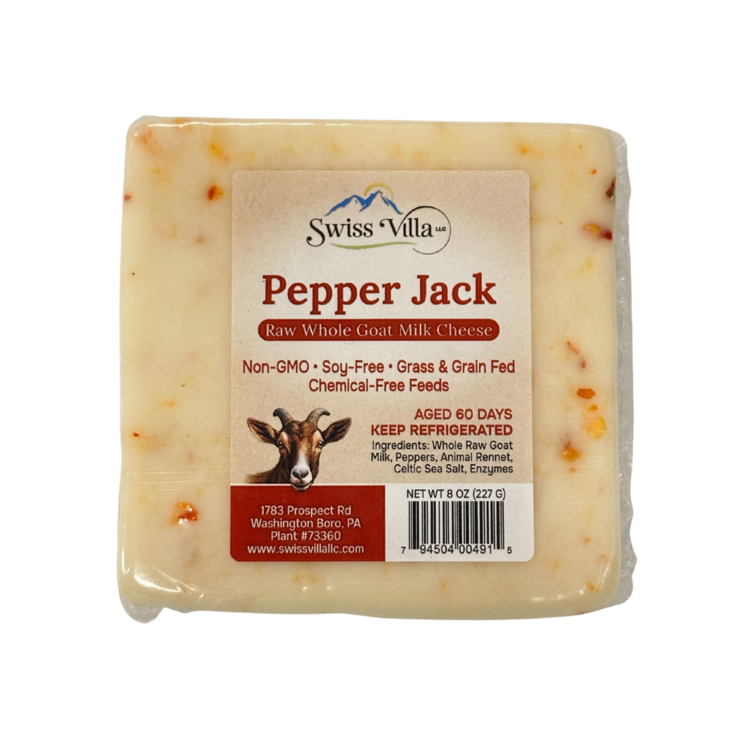 Grass Fed Raw Pepper Jack Goat Cheese | 8 oz