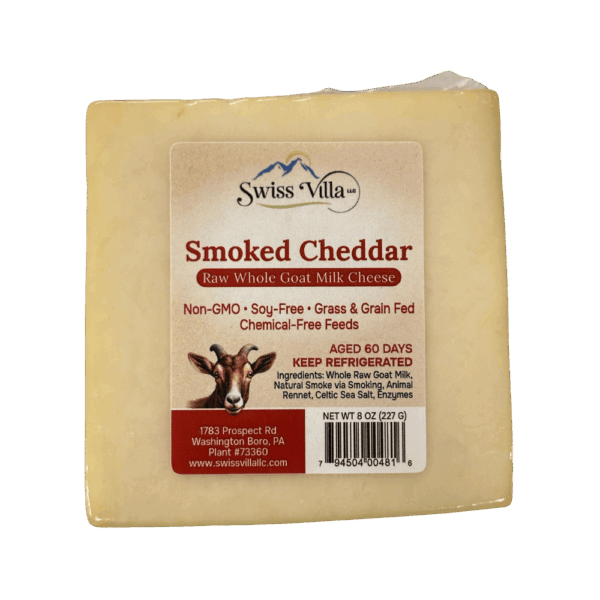 Grass Fed Raw Smoked Cheddar Goat Cheese | 8 oz