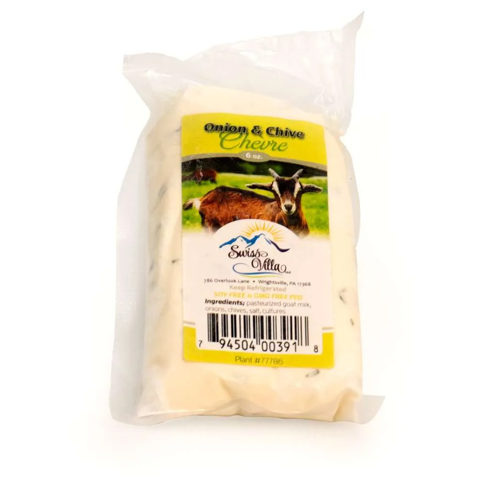 Onion & Chive Chevre | From Grass and Grain Fed Goat Milk | 6 oz