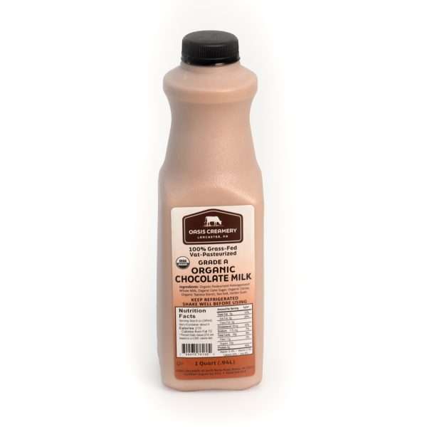 Oasis Organic Chocolate Milk | From 100% Grass Fed Milk | 1 Quart