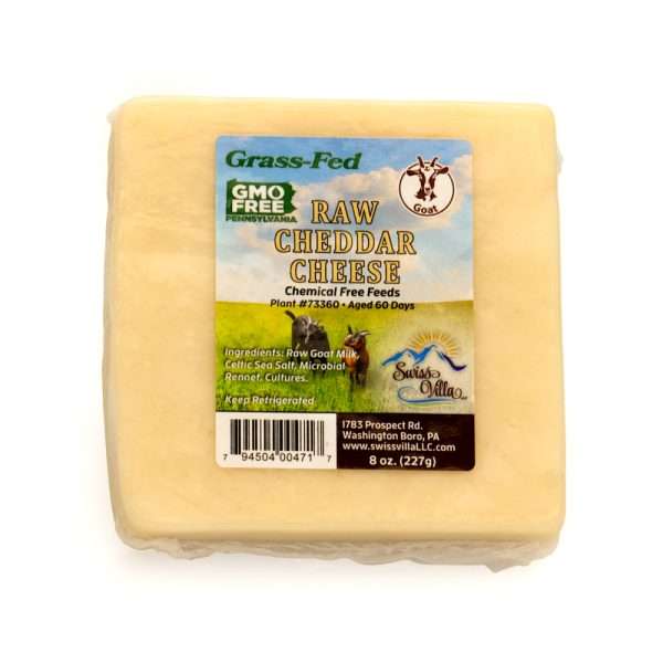 Raw Cheddar Goat Cheese | From Grass Fed Milk | 8 oz