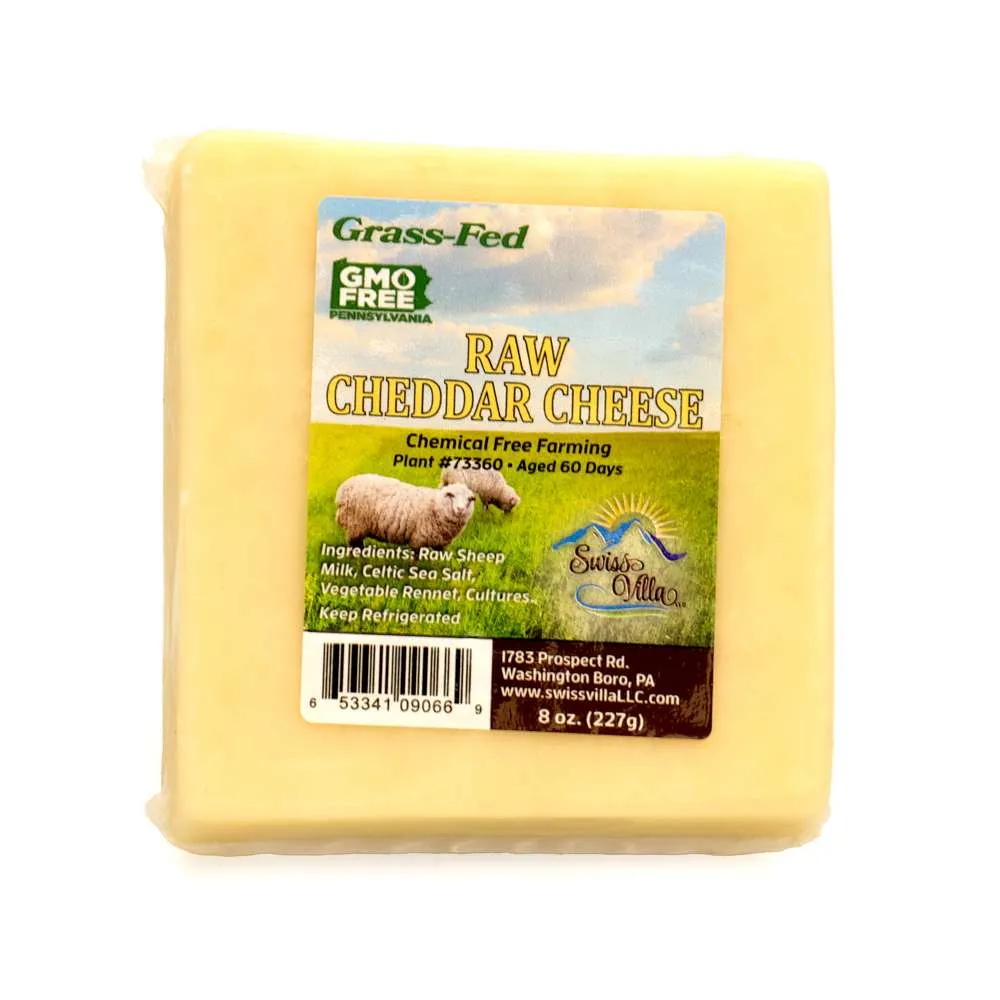 Raw Sheep Cheddar | From Grass Fed Milk | 8 oz