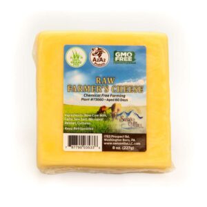 8 oz Raw Farmers Cow Cheese | From 100% Grass Fed A2/A2 Milk | 8 oz