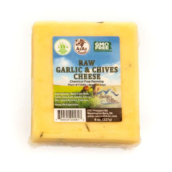 8 oz Garlic & Chives Cheddar Cow Cheese