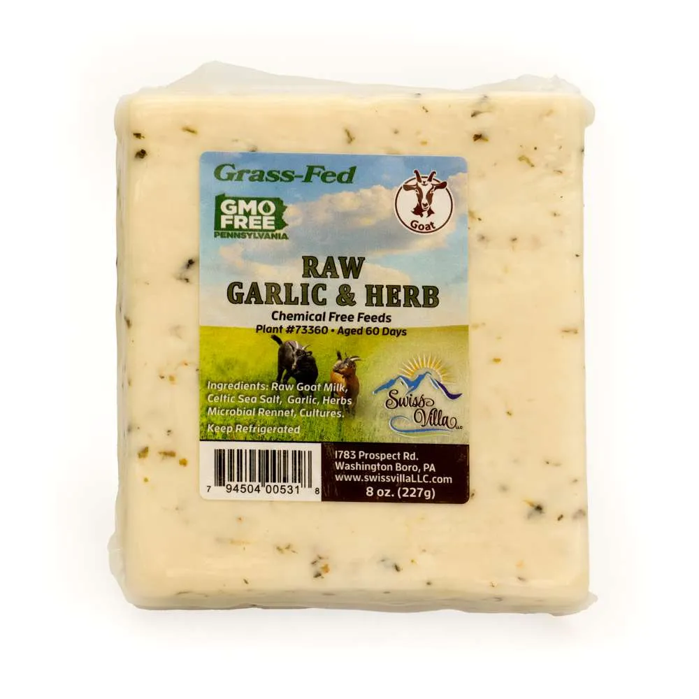 Grass Fed Raw Garlic And Herb Goat Cheese | 8 oz