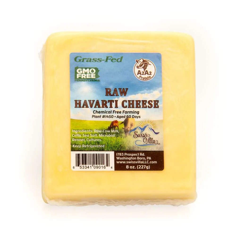 100% Grass Fed A2/A2 Raw Cow Havarti Cheese