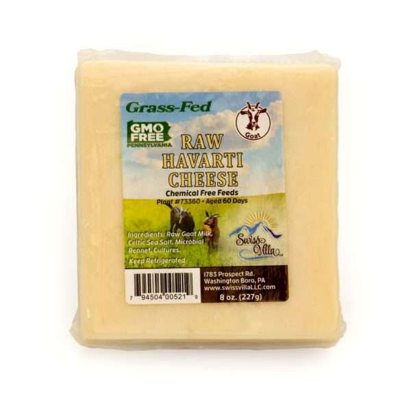 Raw Havarti Goat Cheese | From Grass Fed Milk | 8 oz