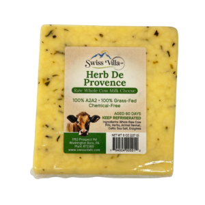 Raw Herb de Provence Cheddar Cow Cheese | From 100% Grass Fed A2/A2 Milk | 8 oz