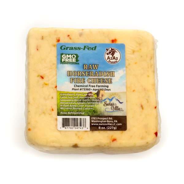 Raw Horseradish Fire Cow Cheese | From 100% Grass Fed A2/A2 Milk | 8 oz