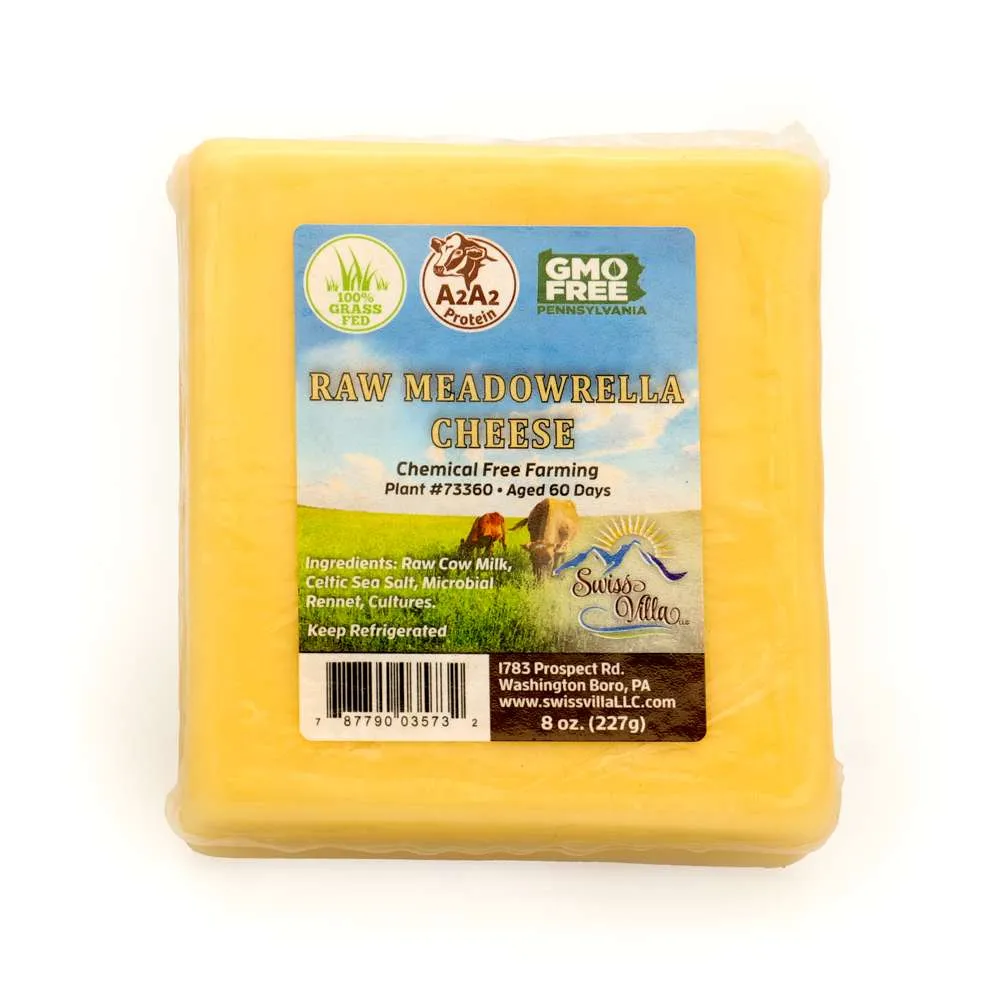 Raw Meadowrella Cow Cheese | From 100% Grass Fed A2/A2 Milk | 8 oz