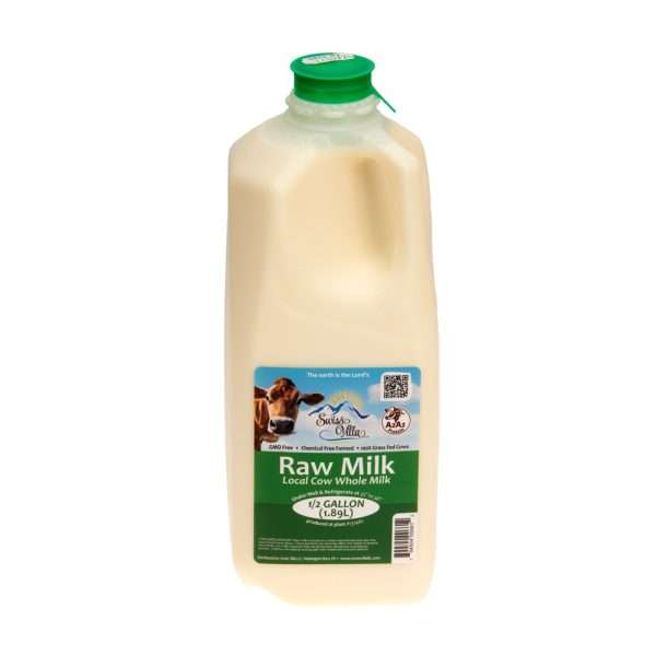 Half Gallon 100% Grass Fed Raw Whole Cow Milk