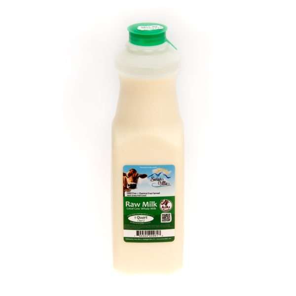 1 Quart 100% Grass Fed Raw Whole Cow Milk