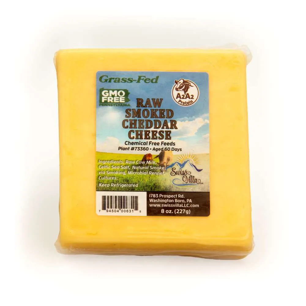 100% Grass Fed A2/A2 Raw Smoked Cheddar Cheese | 8 oz