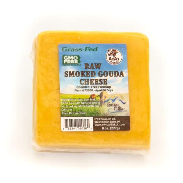 Raw Smoked Gouda Cow Cheese | From 100% Grass Fed A2/A2 Milk | 8 oz