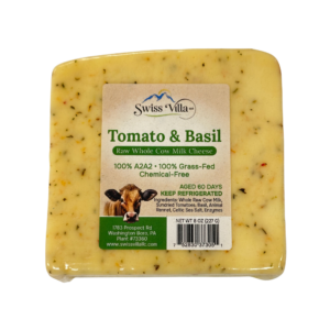 Raw Tomato Basil Cow Cheese | From 100% Grass Fed A2/A2 Milk