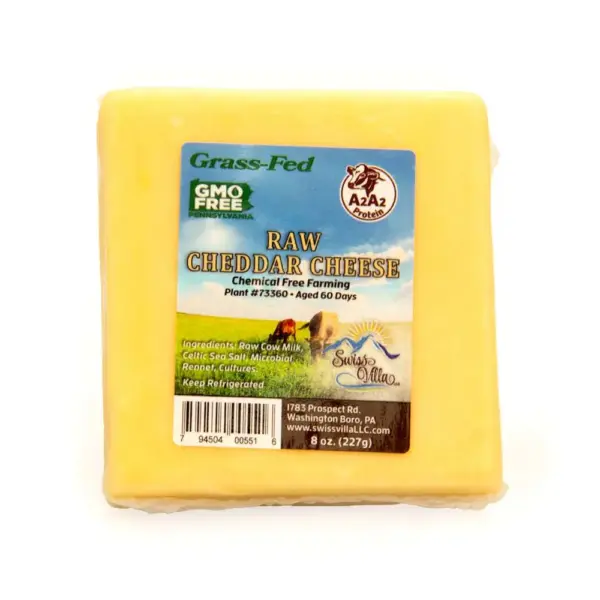 100% Grass Fed A2/A2 Raw Cheddar Cheese | 8 oz