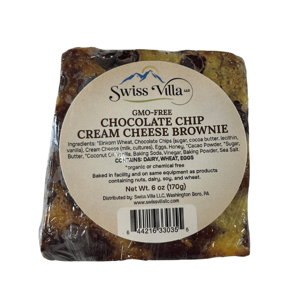 Chocolate Chip Cream Cheese Einkorn Flour Brownie