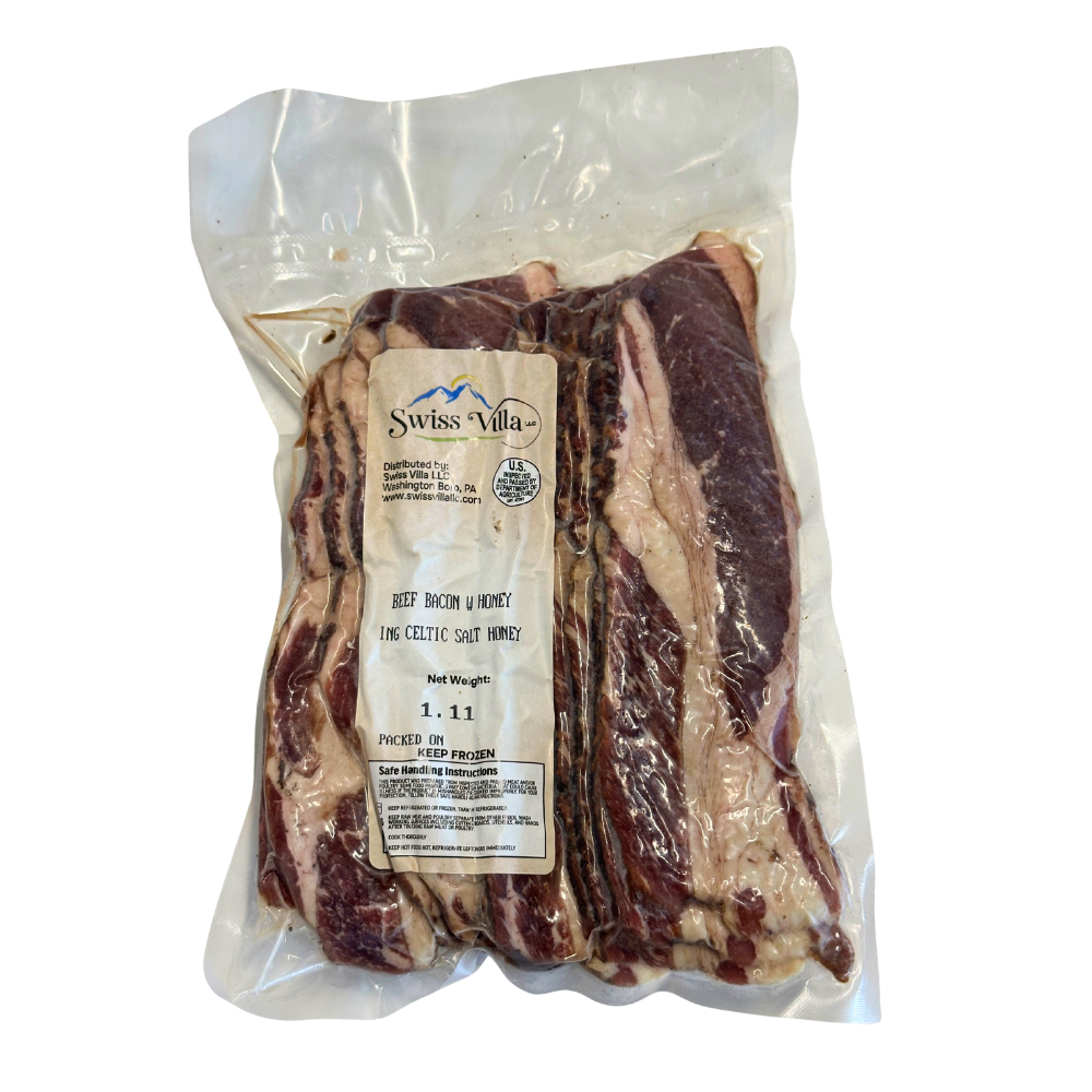 Uncured Beef Bacon 100% Grass Fed | Naturally Smoked | 1lb